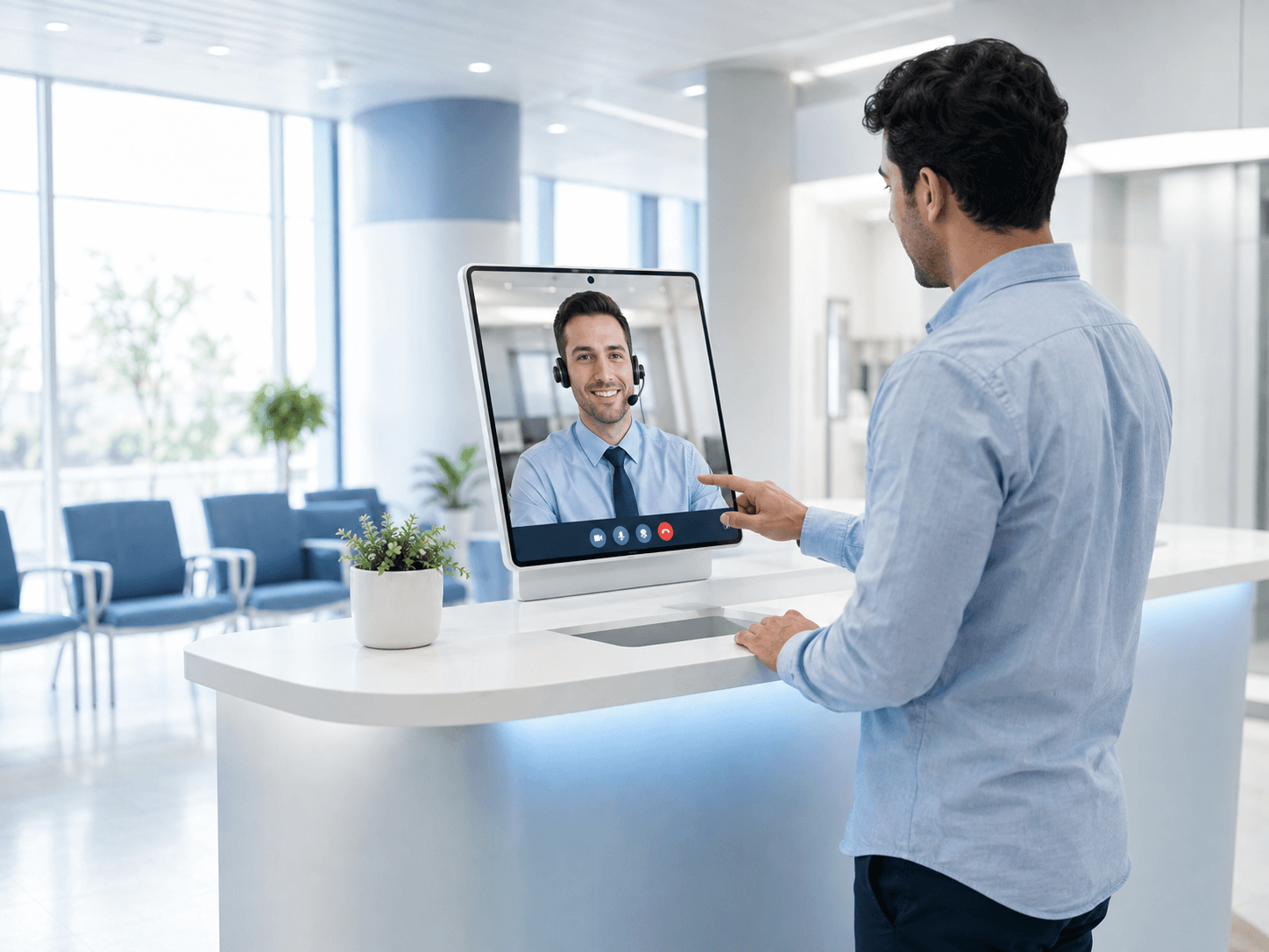 COB Virtual Front Desk assistant helping a patient via live video